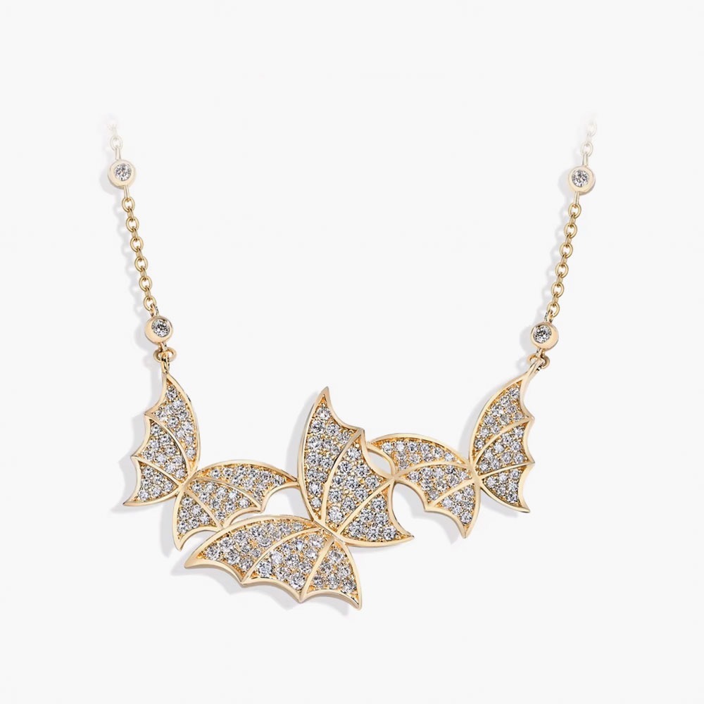 elegant butterfly moissanite necklace