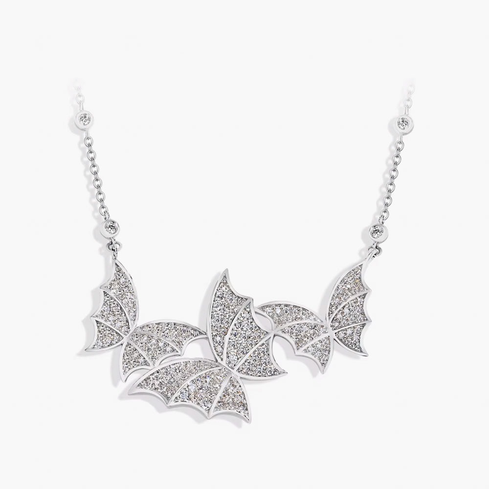 elegant butterfly moissanite necklace