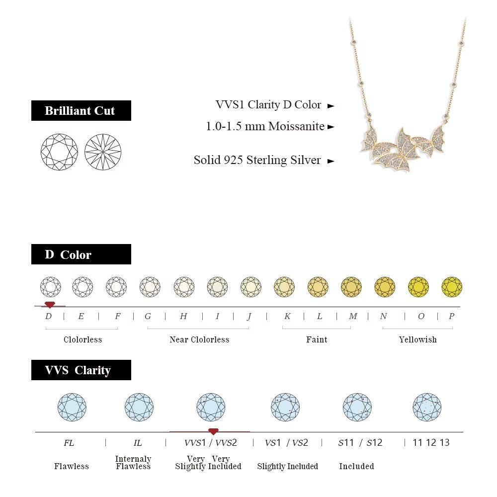 elegant butterfly moissanite necklace