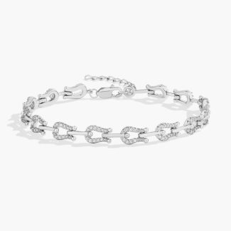 925 sterling silver adjustable horseshoe bracelet
