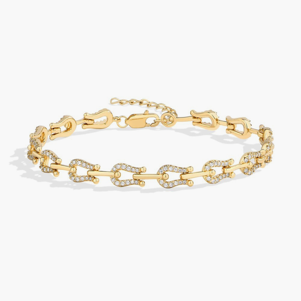 925 sterling silver adjustable horseshoe bracelet