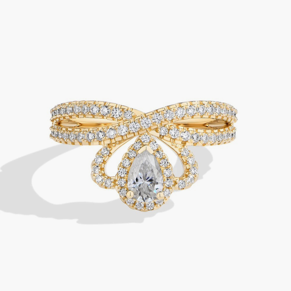 925 sterling silver waterdrop crown moissanite rings