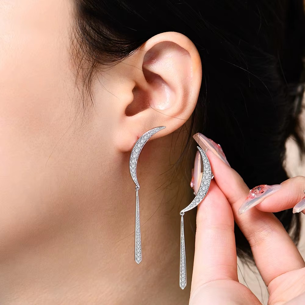 CME20082517WCZW-7 elegant 5a zircon drop earrings