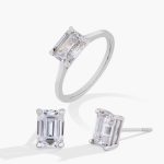 emerald cut moissanite jewelry set