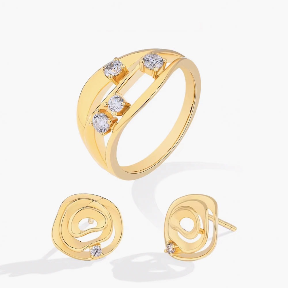 rose moissanite jewelry set