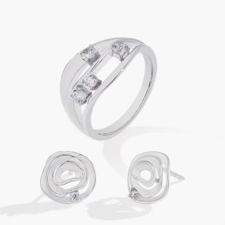 rose moissanite jewelry set