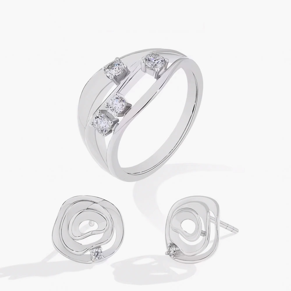 rose moissanite jewelry set