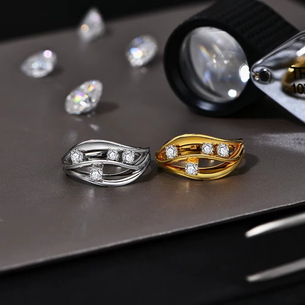 rose moissanite jewelry set