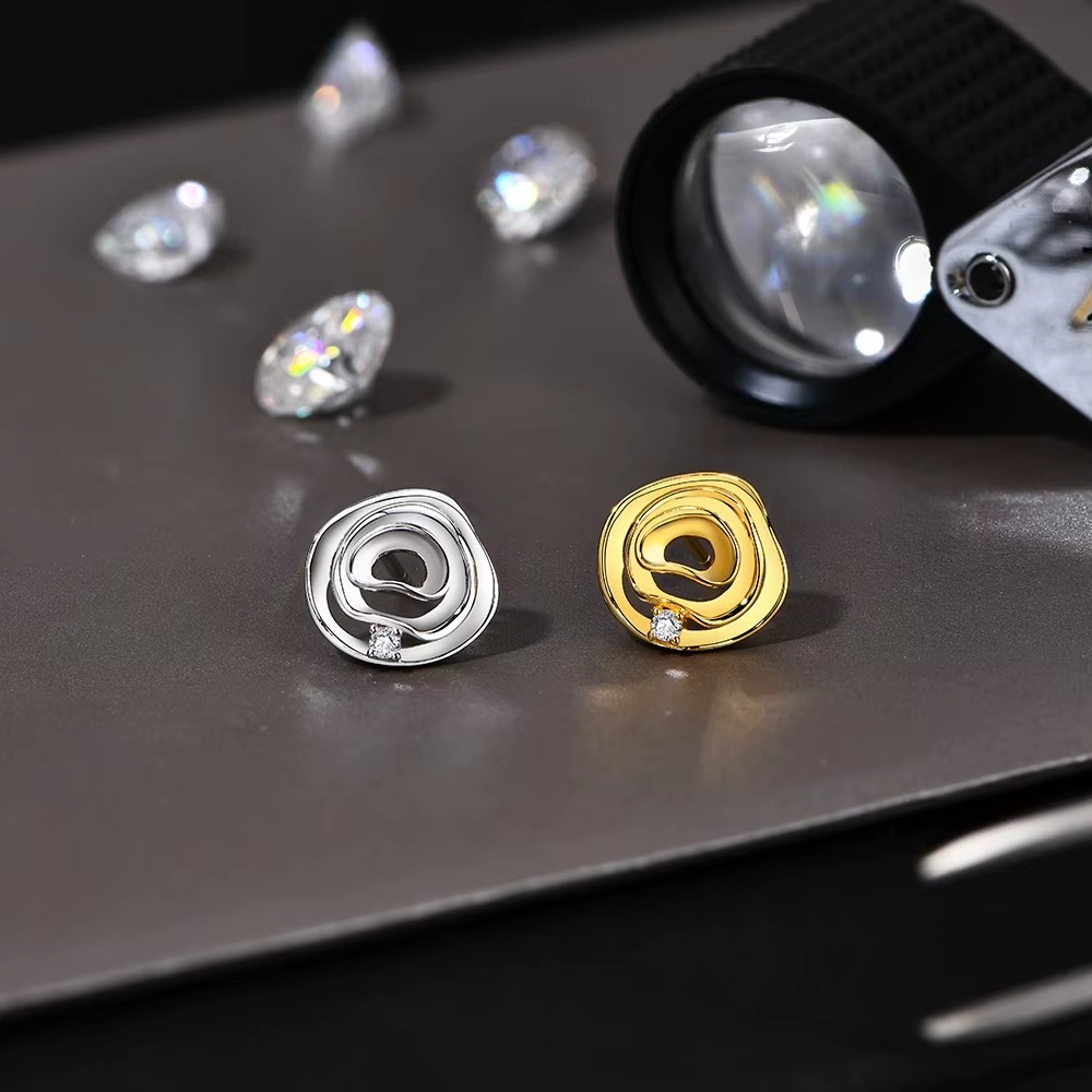 rose moissanite jewelry set