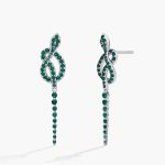 green nano gemstone snake earrings