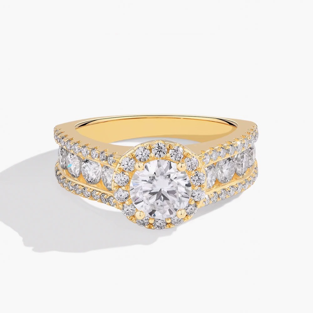 round cut 1.0ct moissanite ring