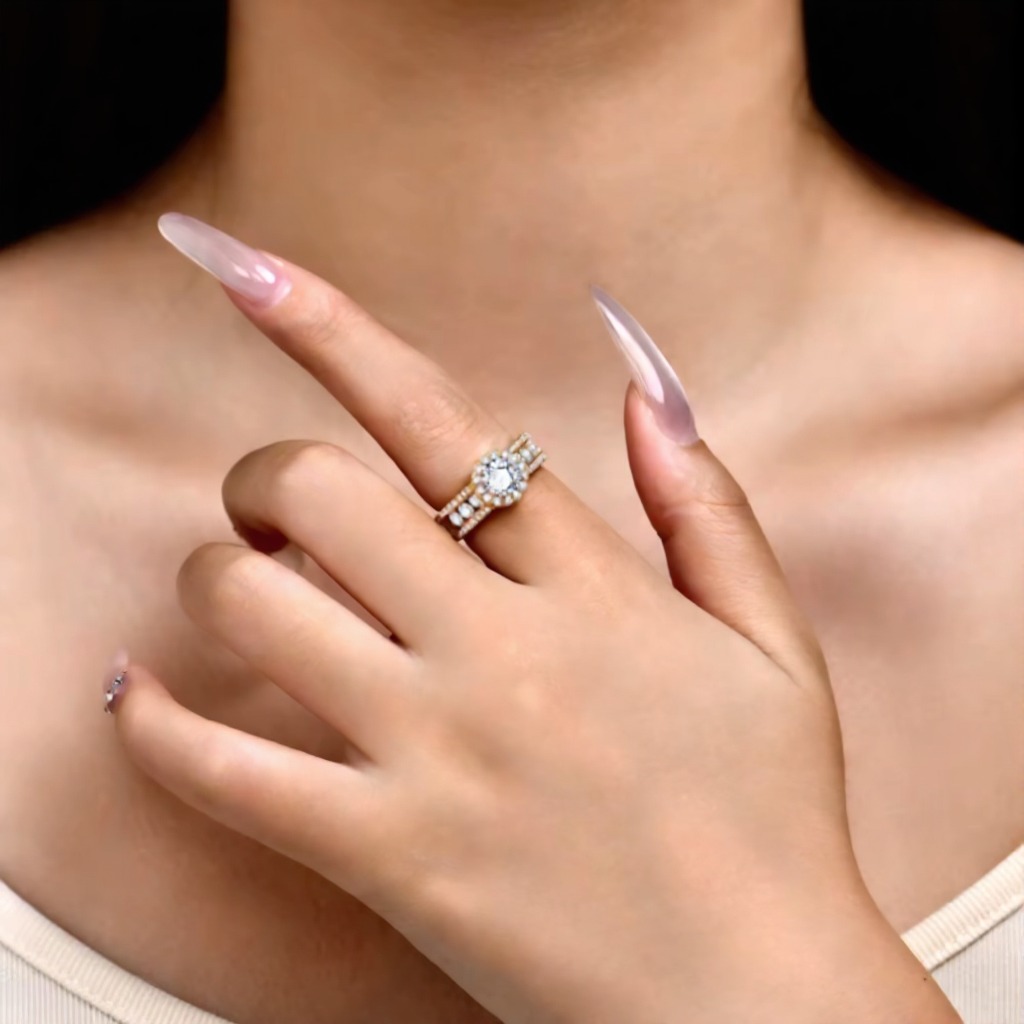 round cut 1.0ct moissanite ring