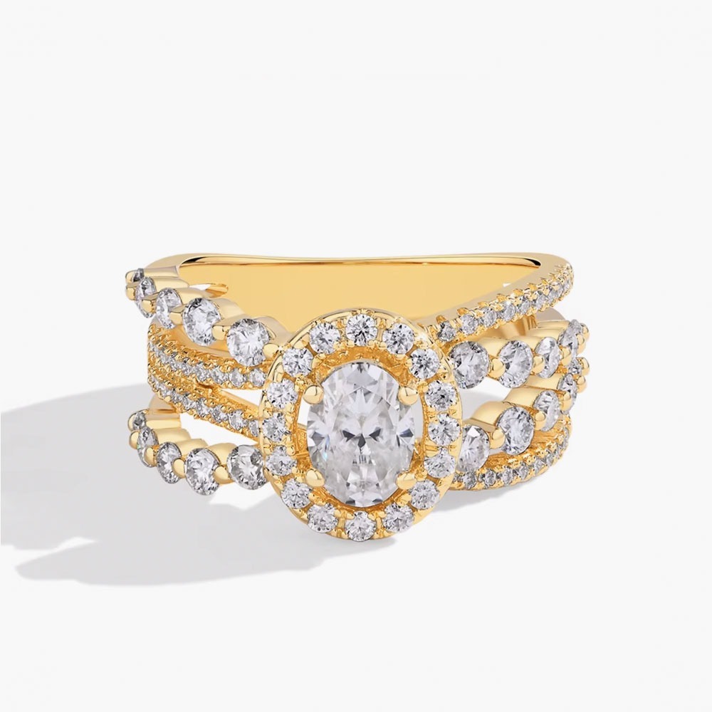 oval cut 1.0ct moissanite rings