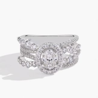 oval cut 1.0ct moissanite rings