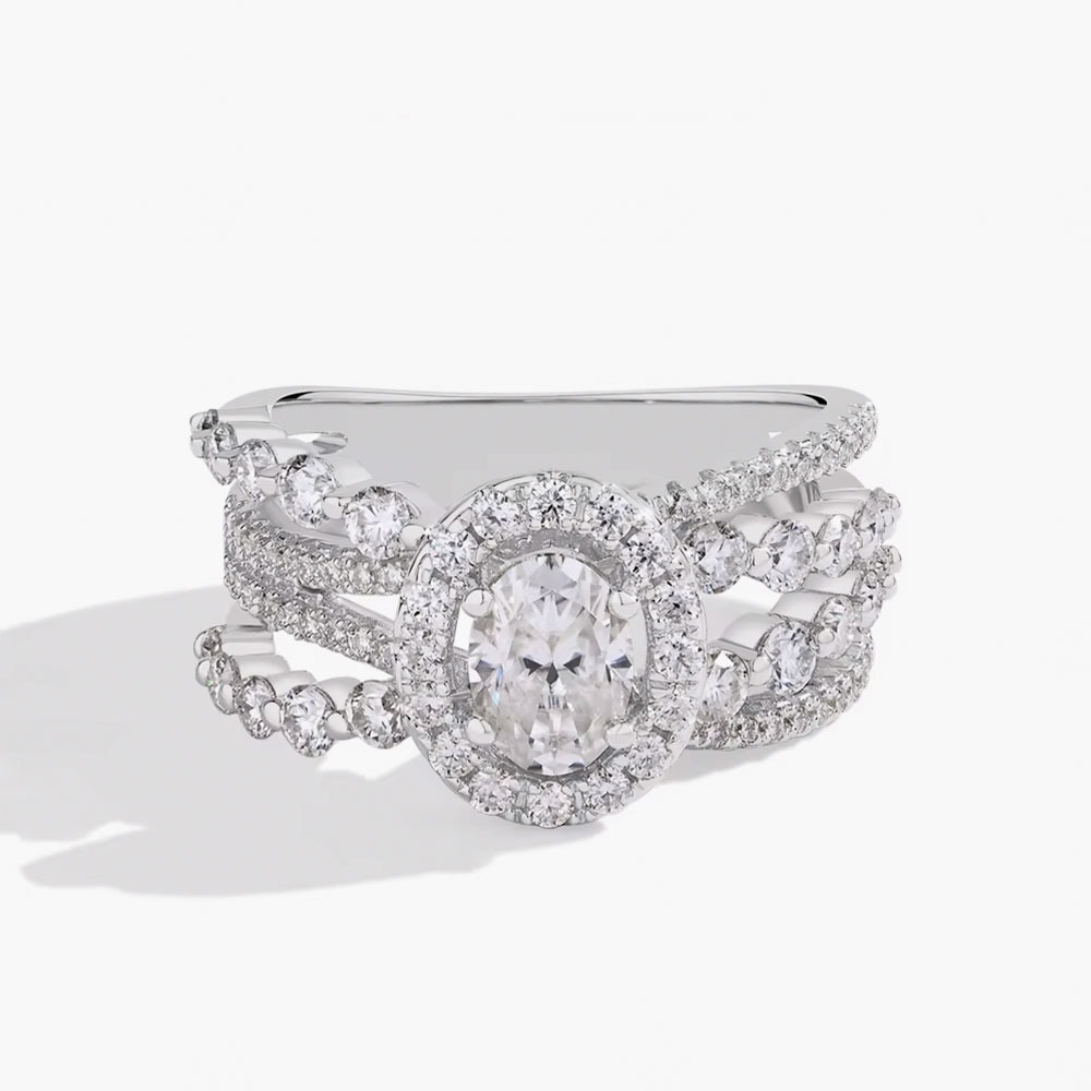 oval cut 1.0ct moissanite rings