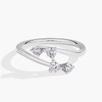 moissanite rings silver twining wedding band