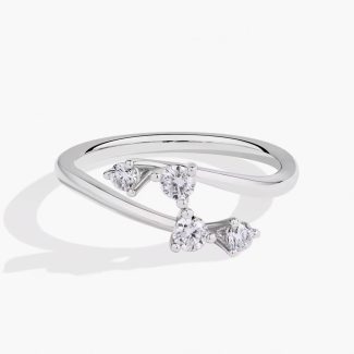 moissanite rings silver twining wedding band
