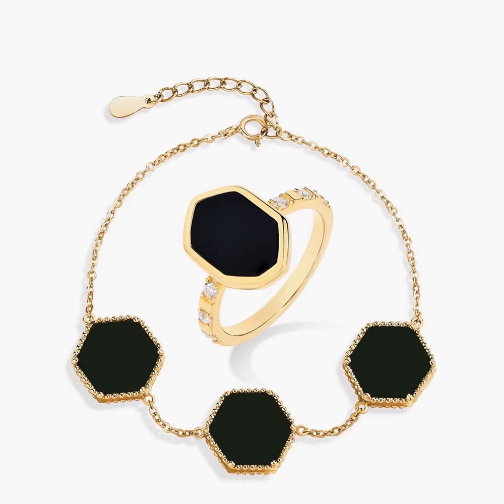 black agat jewelry set