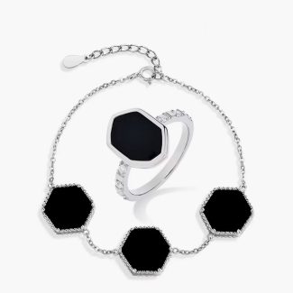 black agat jewelry set