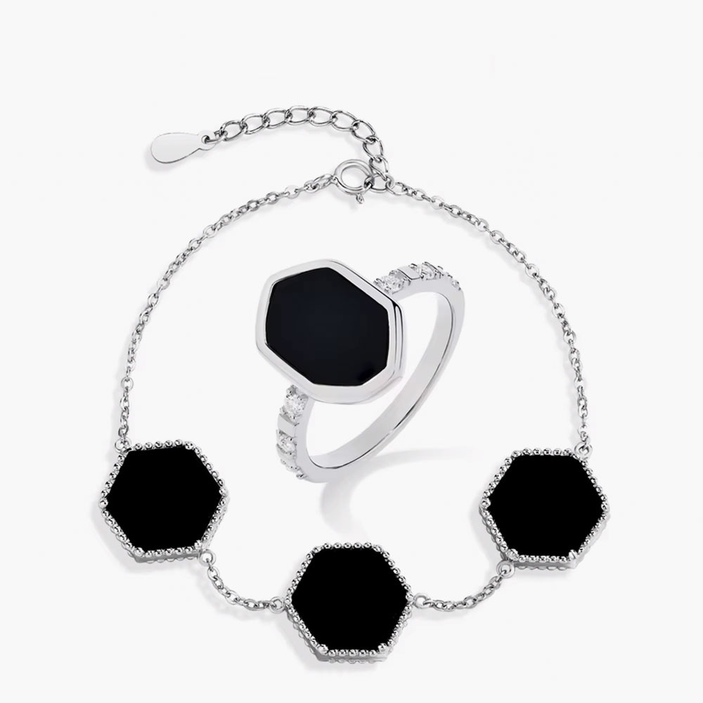black agat jewelry set