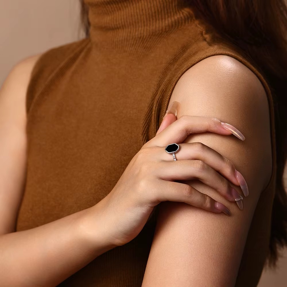 black agat jewelry set