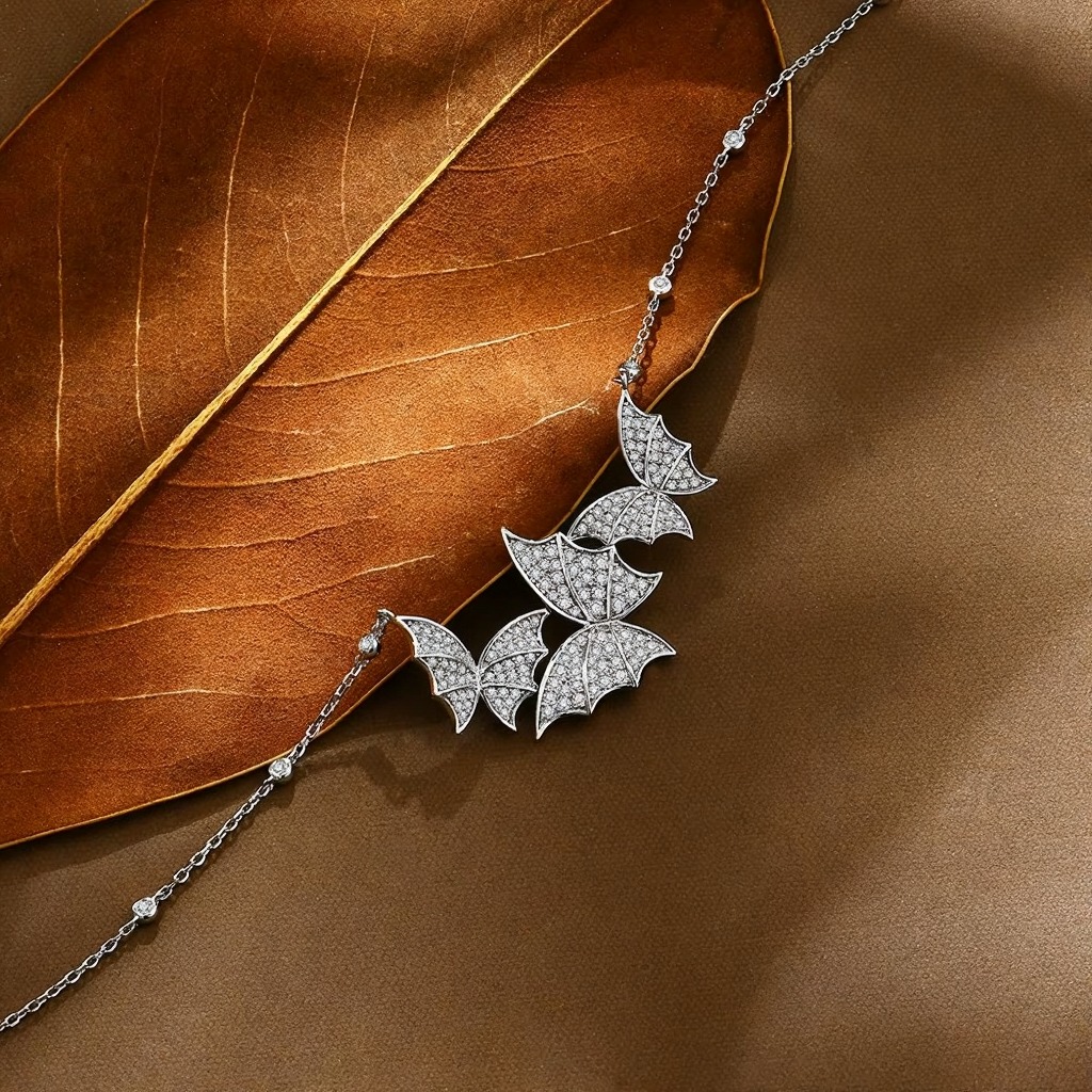 elegant butterfly moissanite necklace